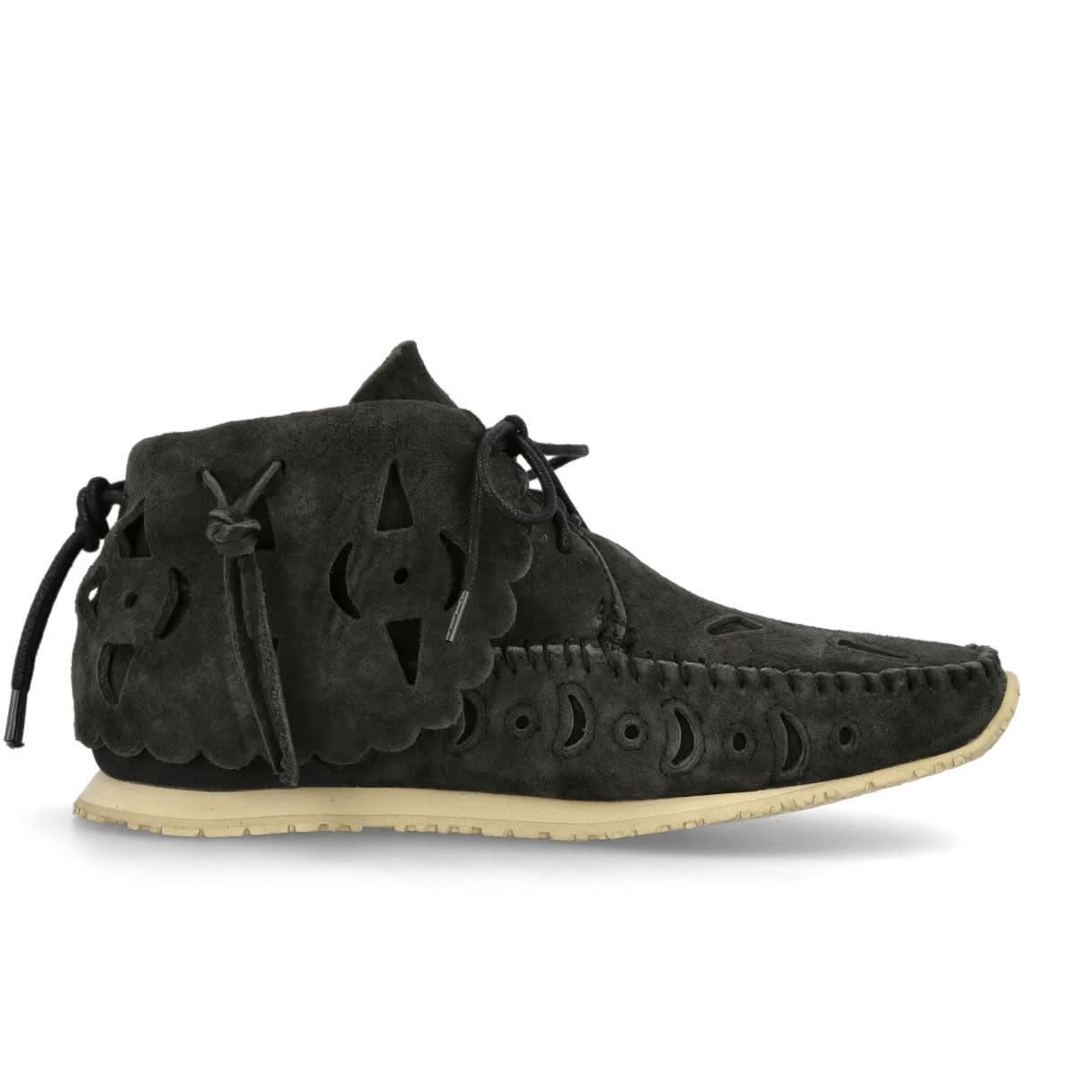 Visvim FBT Bearfoot Perf-Folk Black Loafers & Lace Ups 121102002004 Detail View 1 | GATE