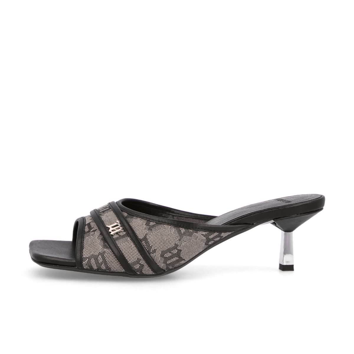 MISBHV Sasha Slip On Sandal Black,Beige Heels Detail view 1 | Gate