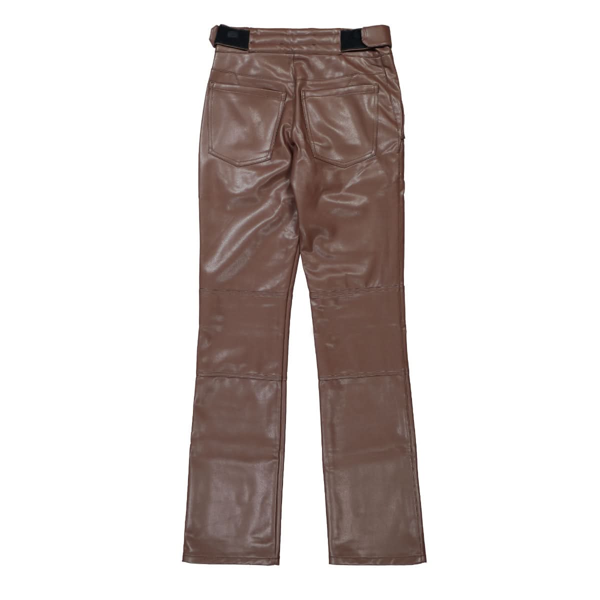 MISBHV Vegan Leather Moto Trousers Brown Detail view 2 | Gate