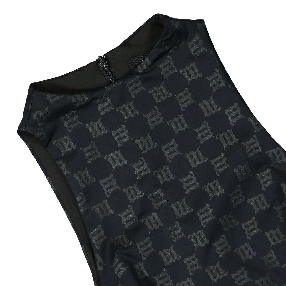 MISBHV Monogram Lara Mini Dress Black Detail view 3 | Gate