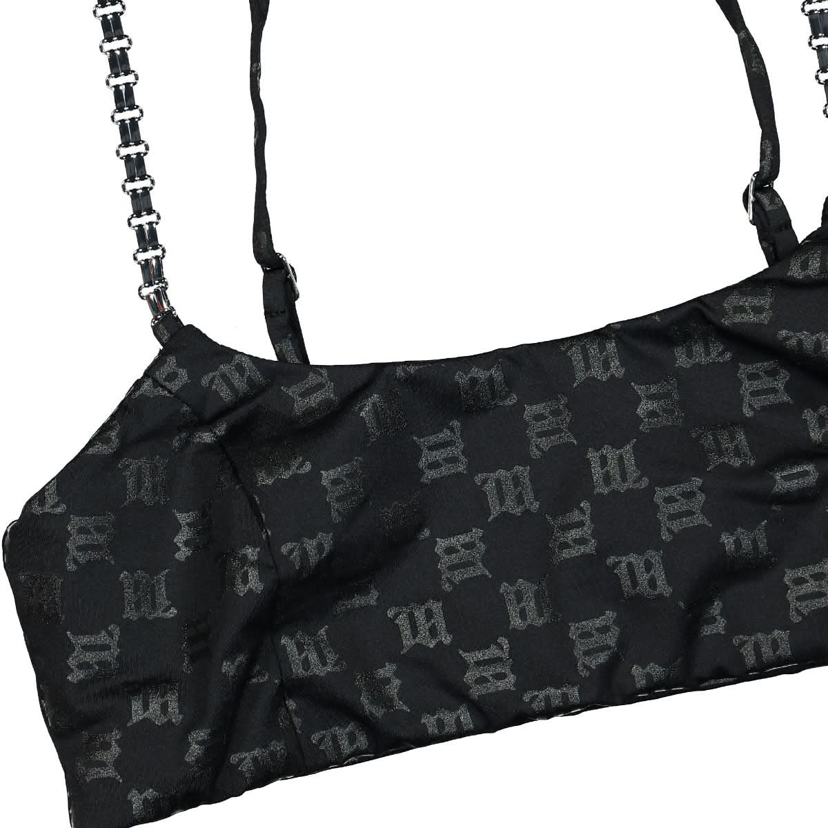 MISBHV Monogram Tyra Bralette Black Detail view 3 | Gate