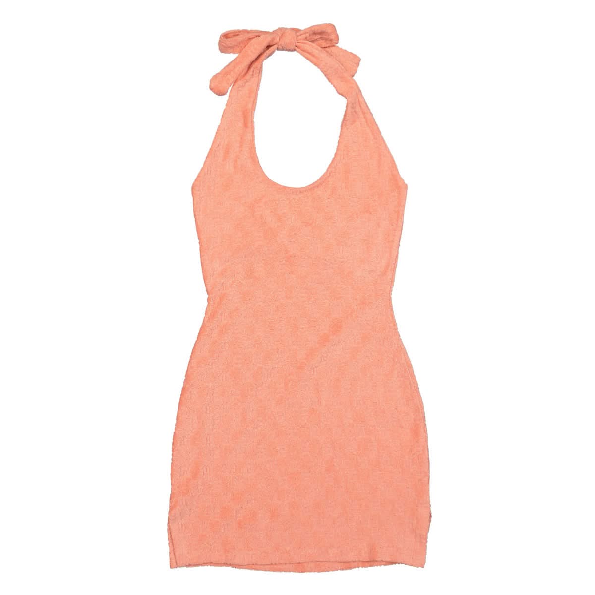 MISBHV Monogram Towelling Mini Dress Pink Detail view 1 | Gate