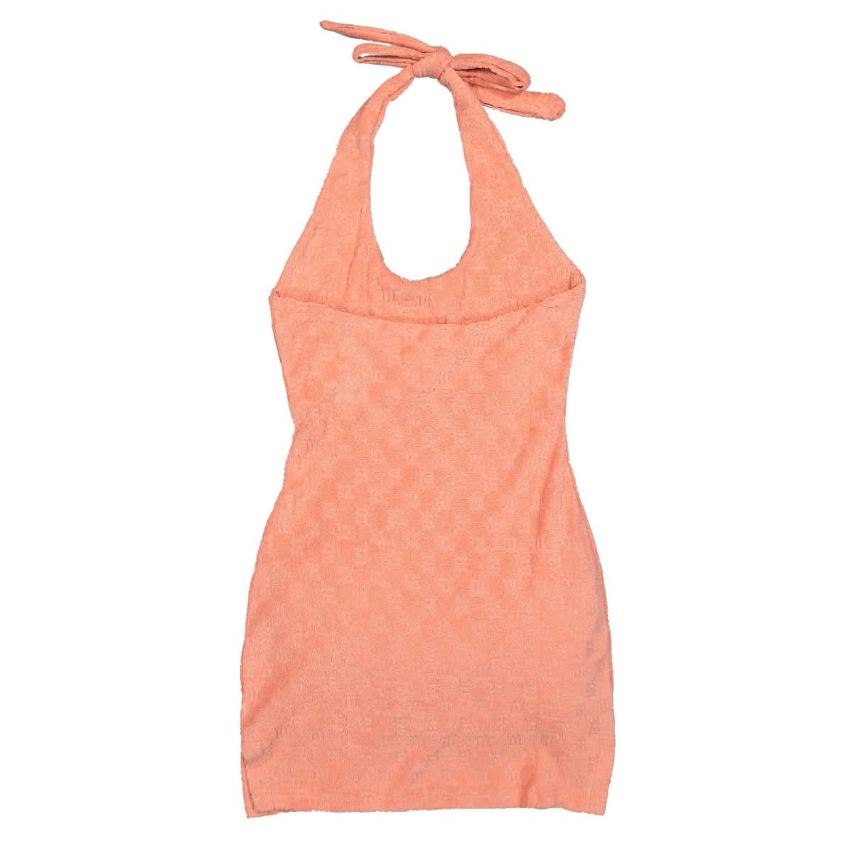 MISBHV Monogram Towelling Mini Dress Pink Detail view 3 | Gate