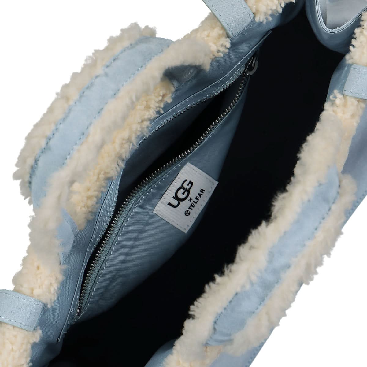 Telfar Medium Shopper Beige,Blue Detail view 5 | Gate