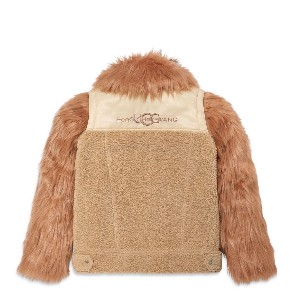 Feng Chen Wang Faux Fur 2 in 1 Jacket Brown,Beige Detail view 1 | Gate