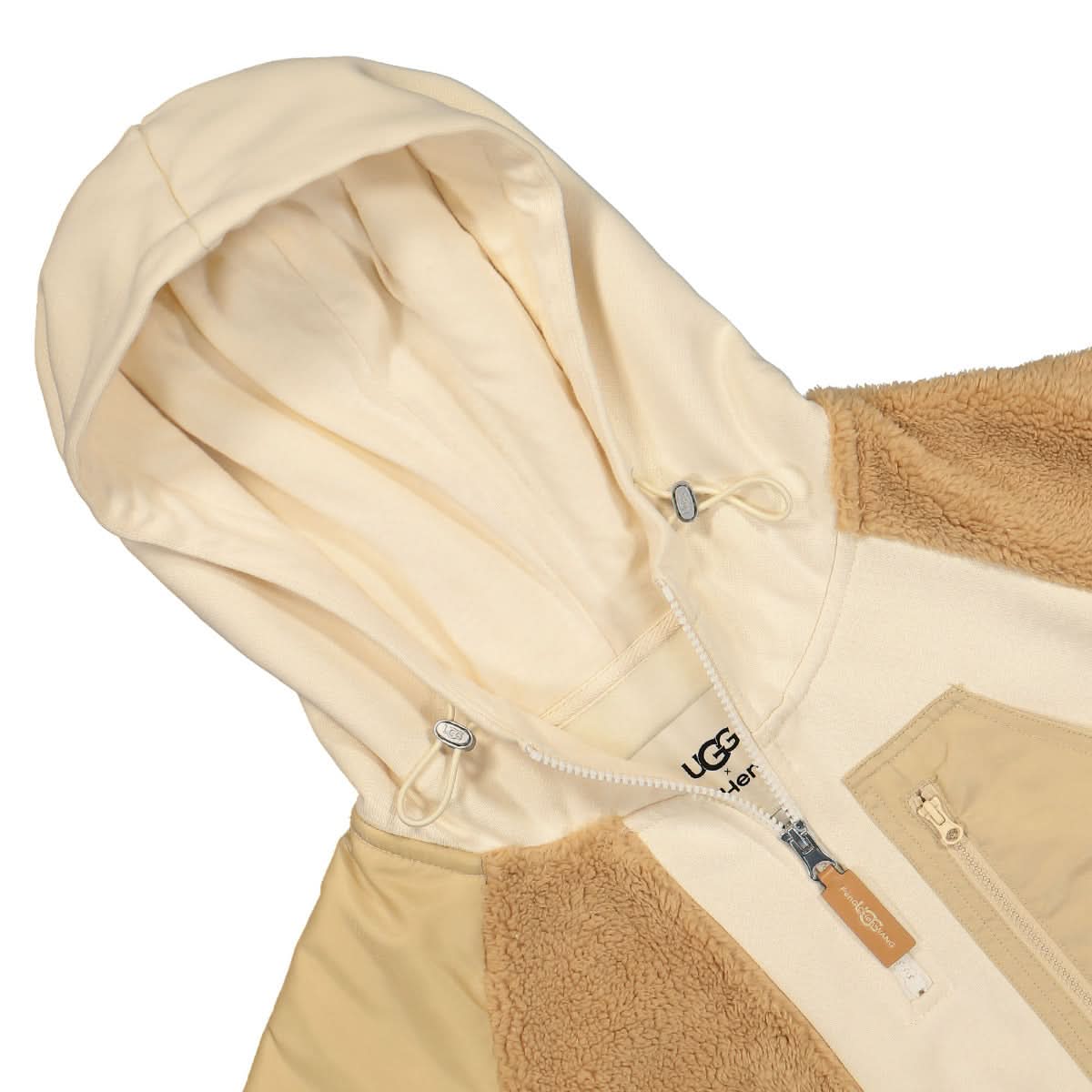 Feng Chen Wang Fleece Hoodie Brown,Beige Detail view 3 | Gate