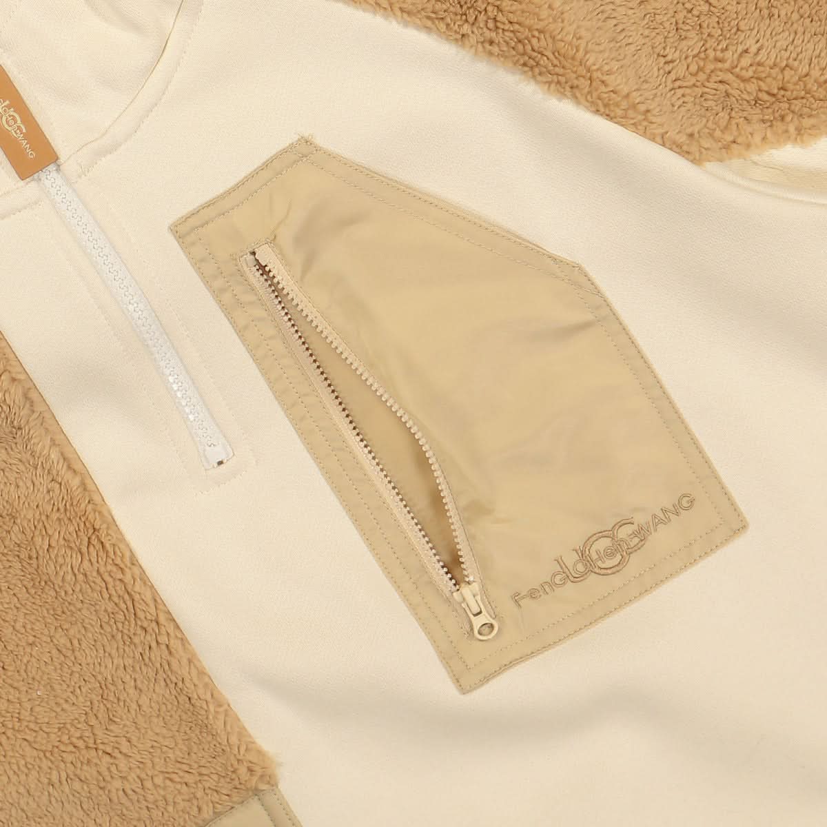 Feng Chen Wang Fleece Hoodie Brown,Beige Detail view 4 | Gate