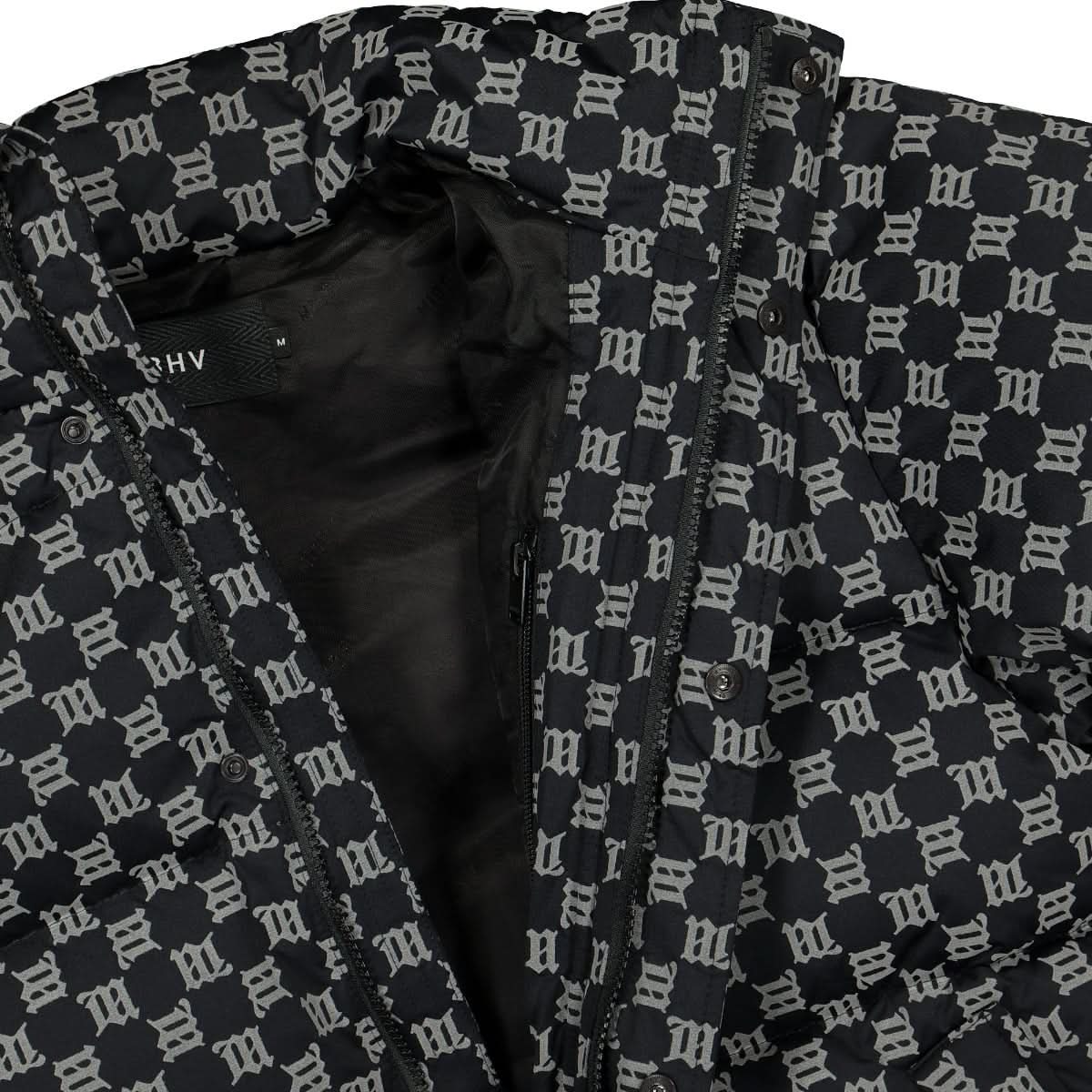 MISBHV Reflective Monogram Down Jacket Black Detail view 4 | Gate