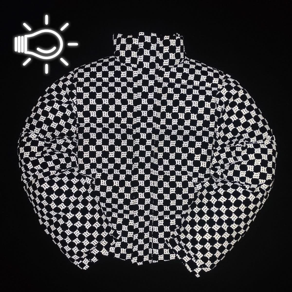 MISBHV Reflective Monogram Down Jacket Black Detail view 2 | Gate