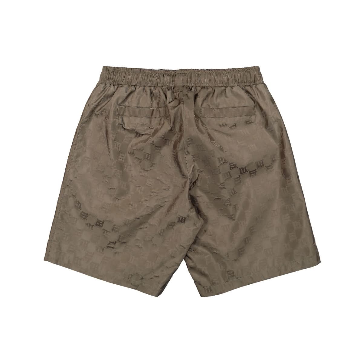 MISBHV Monogram Nylon Long Shorts Olive Detail view 2 | Gate