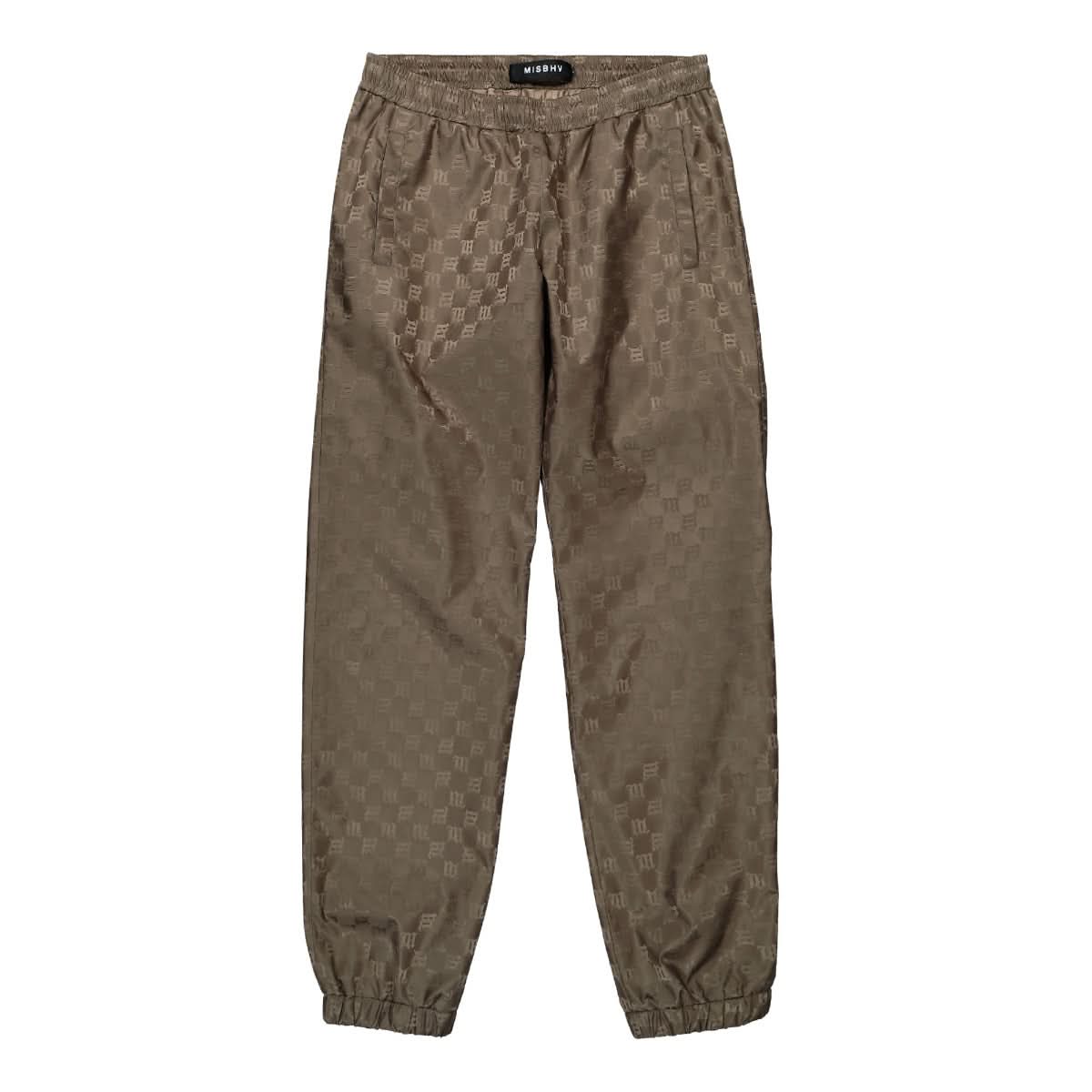 MISBHV Monogram Nylon Track Trousers Olive Detail view 1 | Gate
