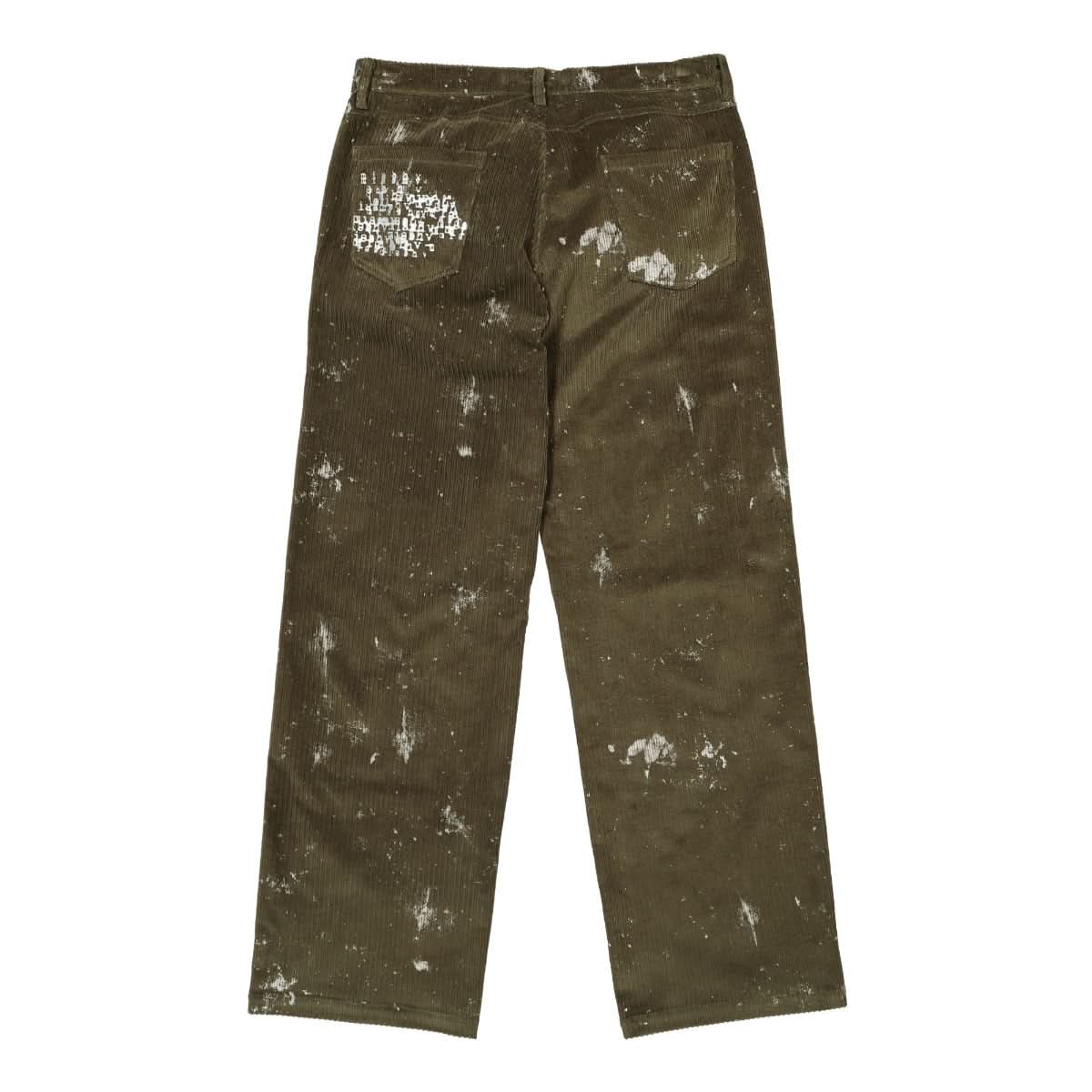 MISBHV Stained Corduroy Trousers Olive Detail view 2 | Gate