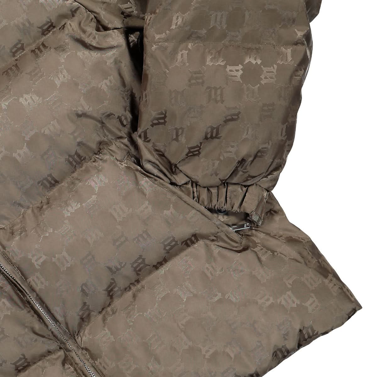 MISBHV Monogram Nylon Puffer Jacket Olive Detail view 4 | Gate