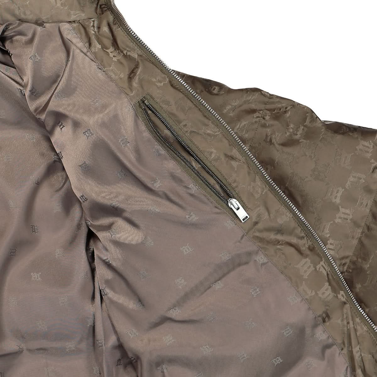 MISBHV Monogram Nylon Puffer Jacket Olive Detail view 5 | Gate