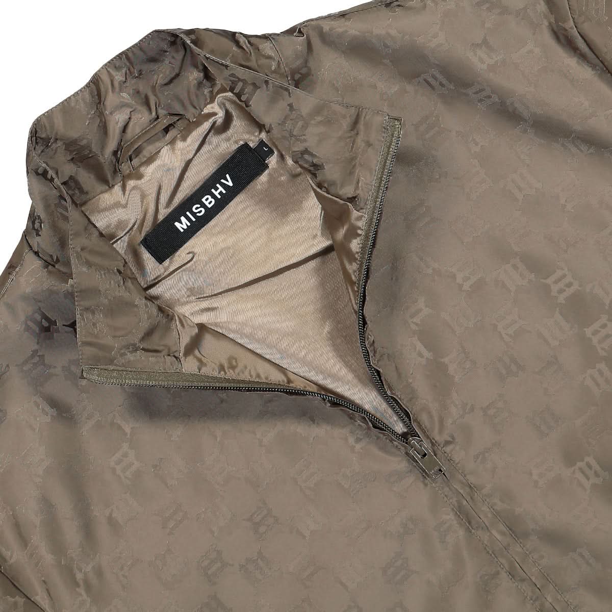 MISBHV Monogram Nylon Track Jacket Olive Detail view 3 | Gate