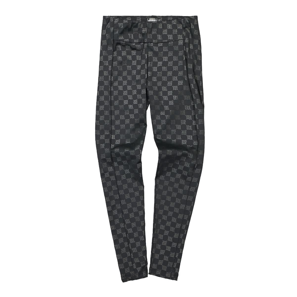 MISBHV Black Monogram High Waisted Leggings Black Detail view 1 | Gate