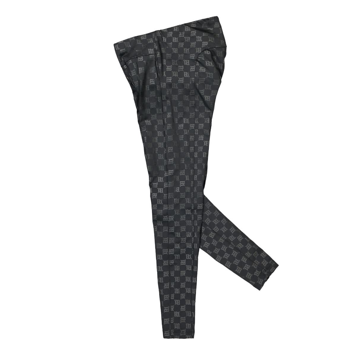 MISBHV Black Monogram High Waisted Leggings Black Detail view 3 | Gate