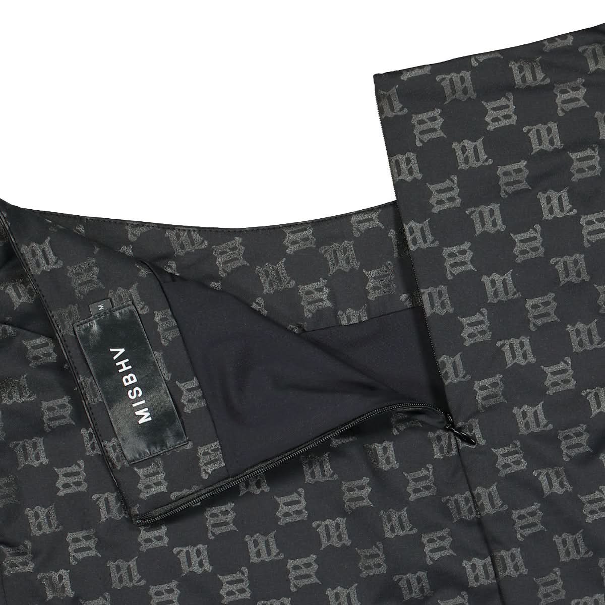 MISBHV Black Monogram Lara Mini Skirt Black Detail view 3 | Gate