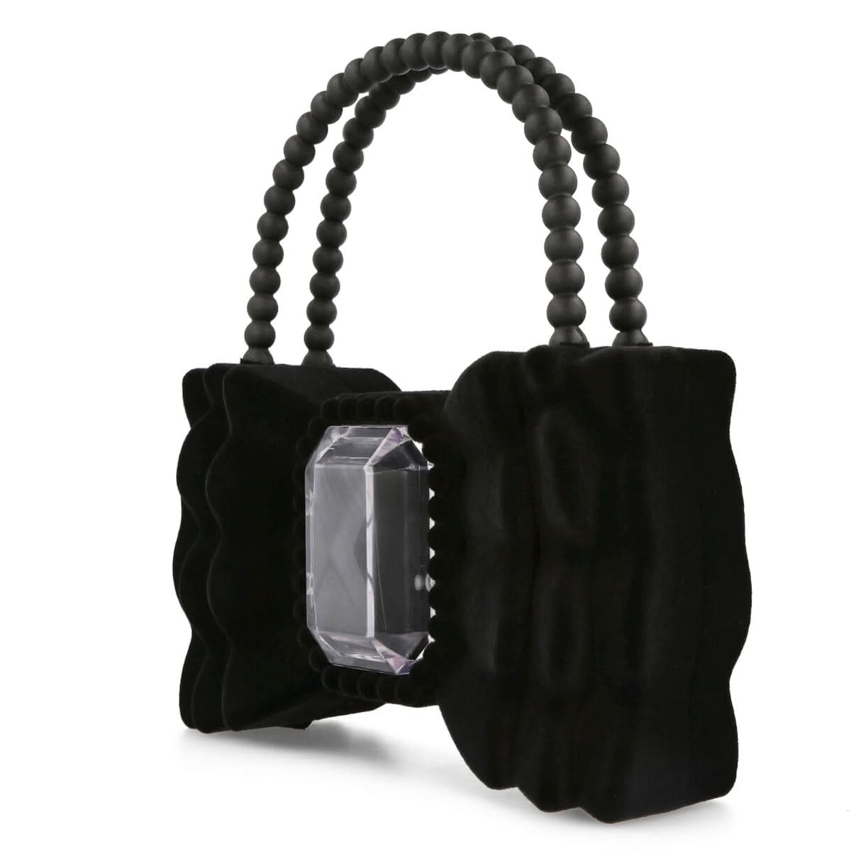 forBitches Bow Bag 9 Inch Flock Black Detail view 2 | Gate