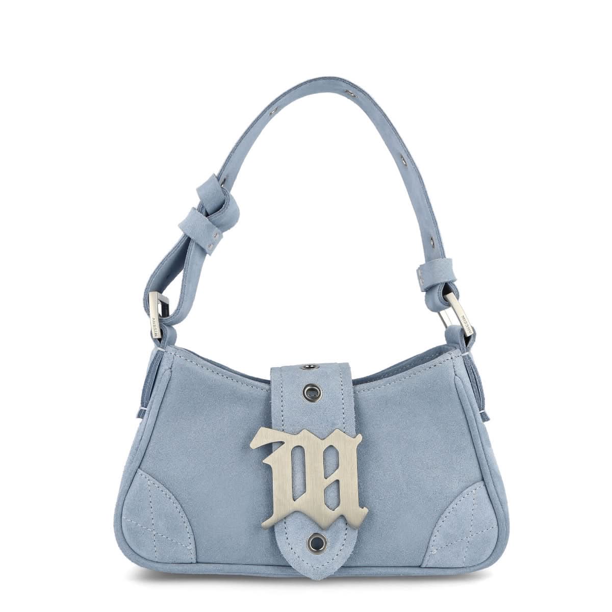 MISBHV Suede Shoulder Bag Small Blue Detail view 1 | Gate