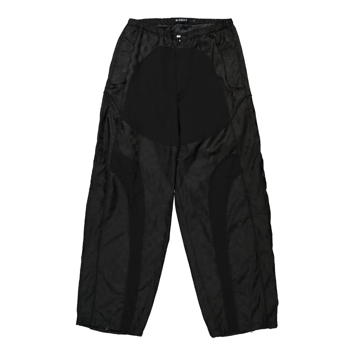 MISBHV Nylon Monogram Parachute Trousers Black Detail view 1 | Gate