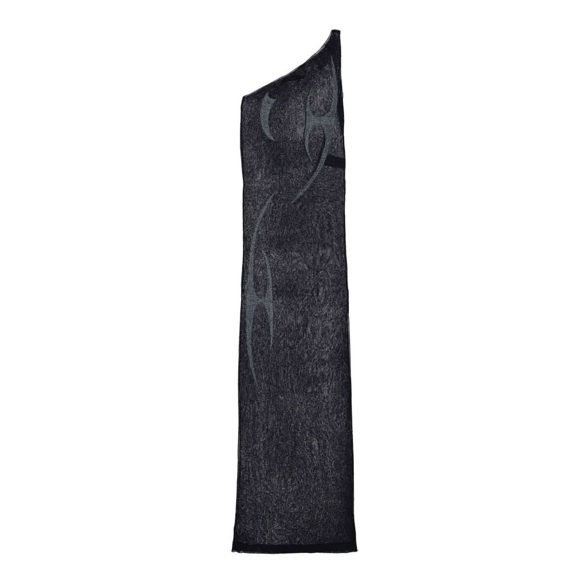 MISBHV Fully Fashioned Knitted One Shoulder Dress Blue Detail view 1 | Gate
