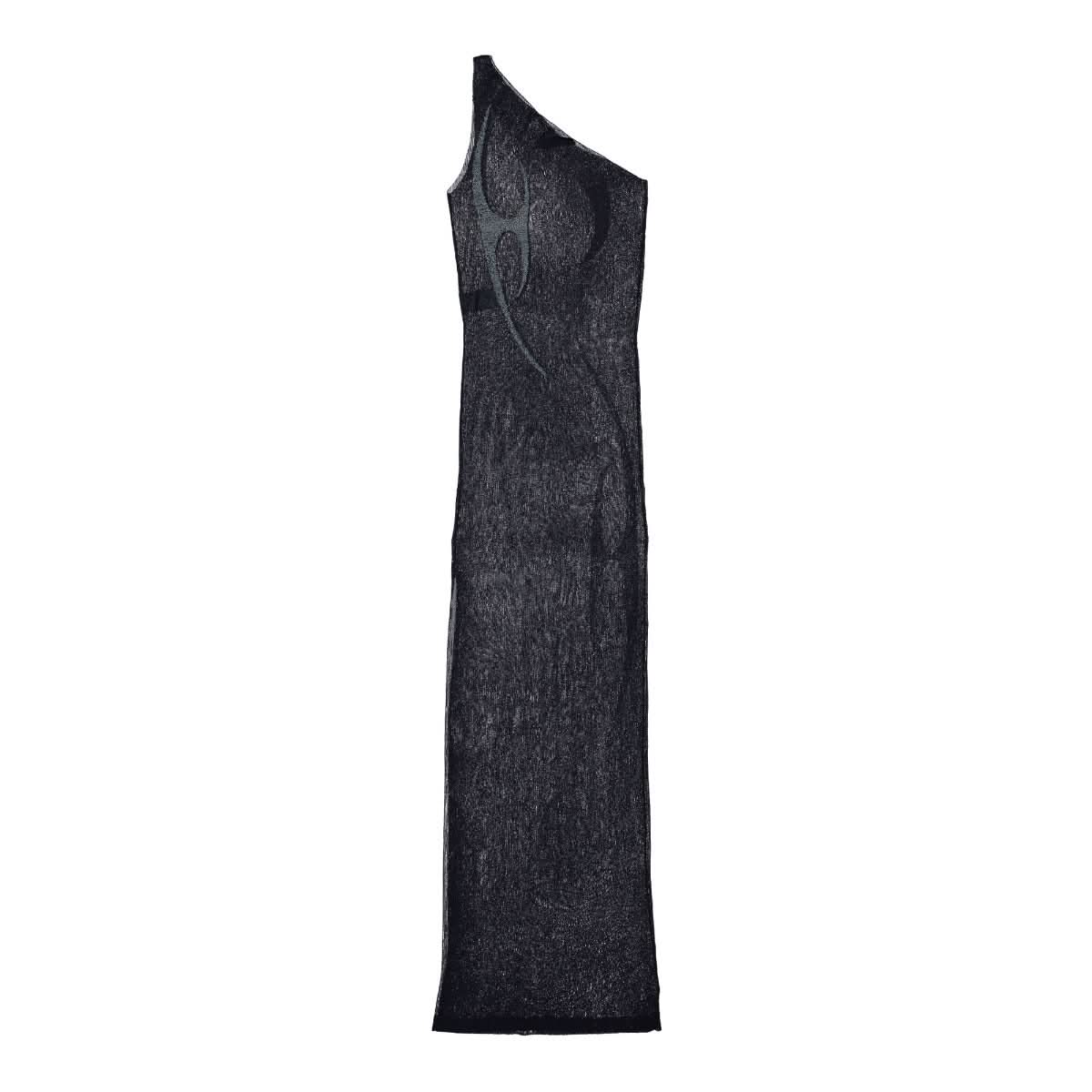 MISBHV Fully Fashioned Knitted One Shoulder Dress Blue Detail view 1 | Gate