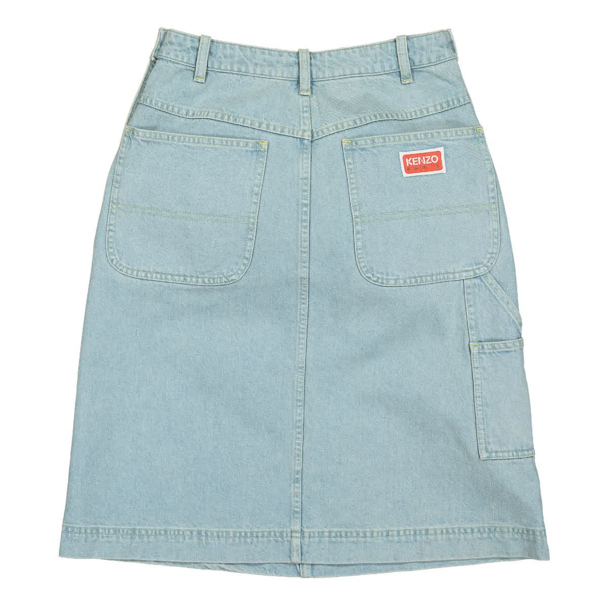 KENZO Nigo x Kenzo Denim Workwear Midi Skirt Blue Detail view 1 | Gate