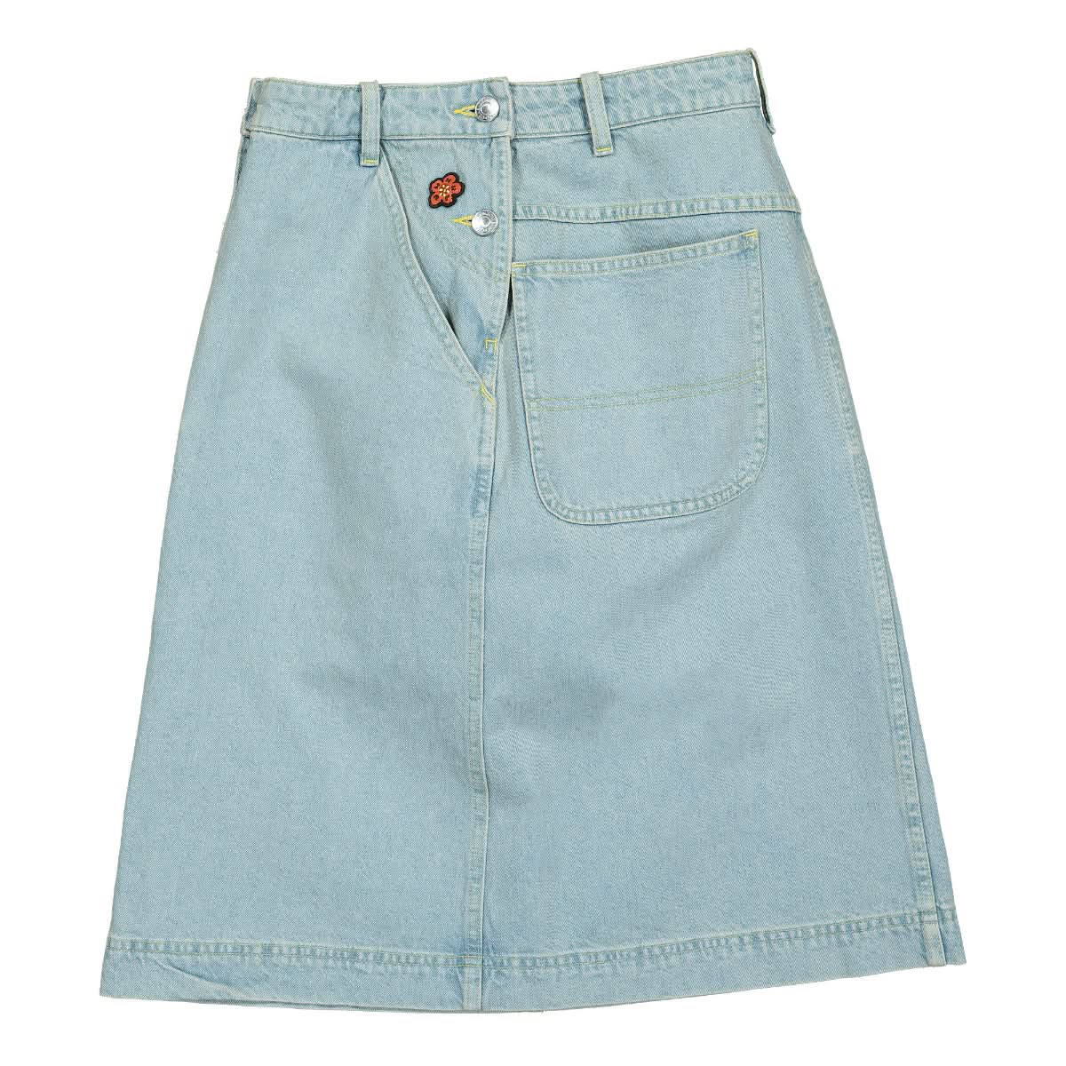 KENZO Nigo x Kenzo Denim Workwear Midi Skirt Blue Detail view 3 | Gate