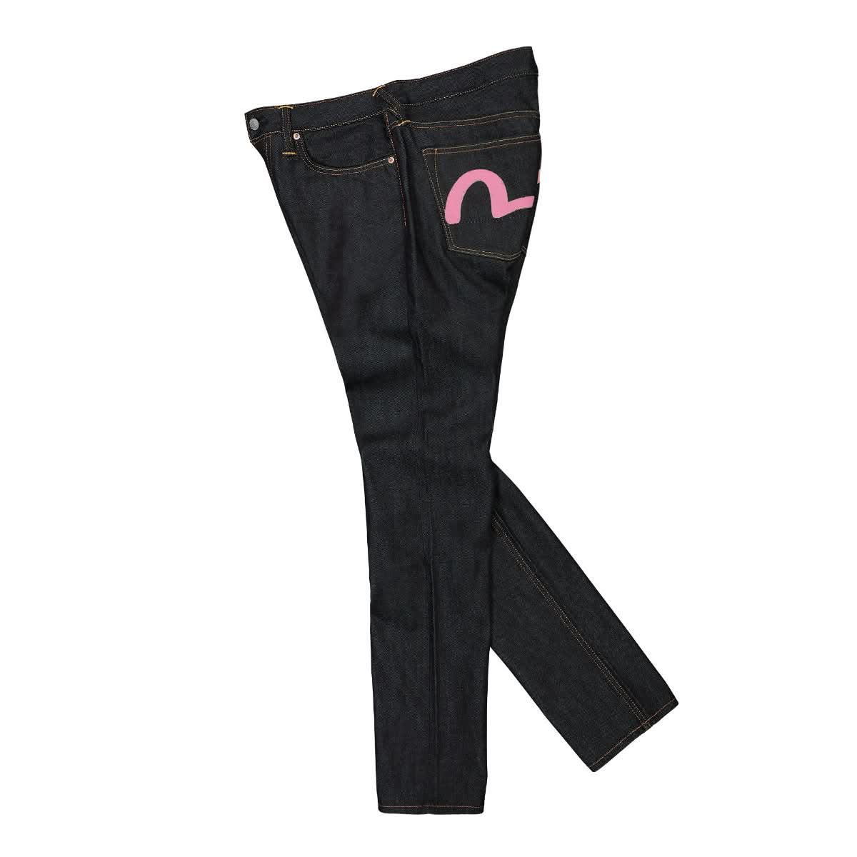 Evisu Pink Seagull Print Jeans Black Detail view 3 | Gate