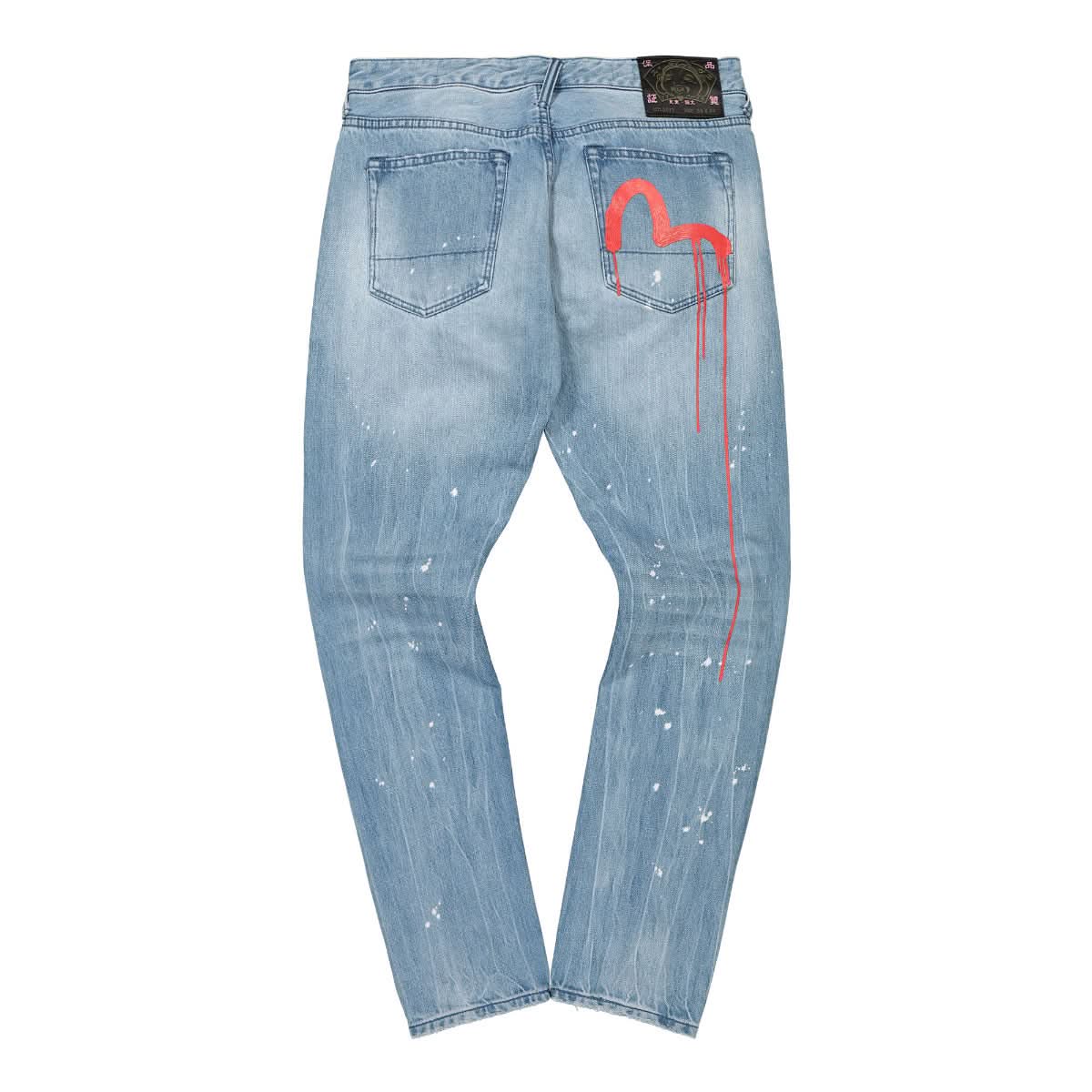 Evisu x Sfera Ebbasta Graffiti Logo Jeans Blue Detail view 2 | Gate