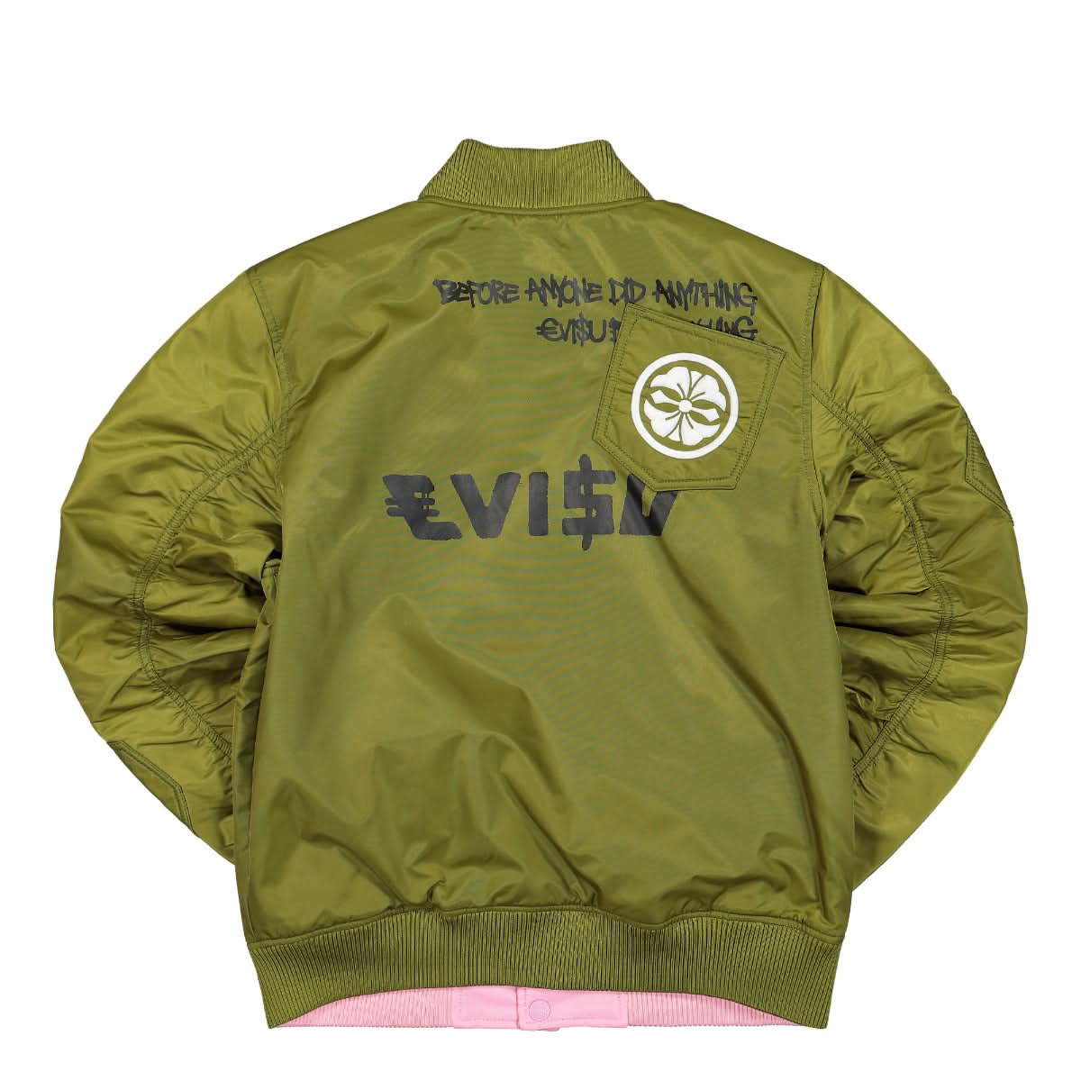 Evisu Reversible Bomber Olive,Pink Detail view 2 | Gate