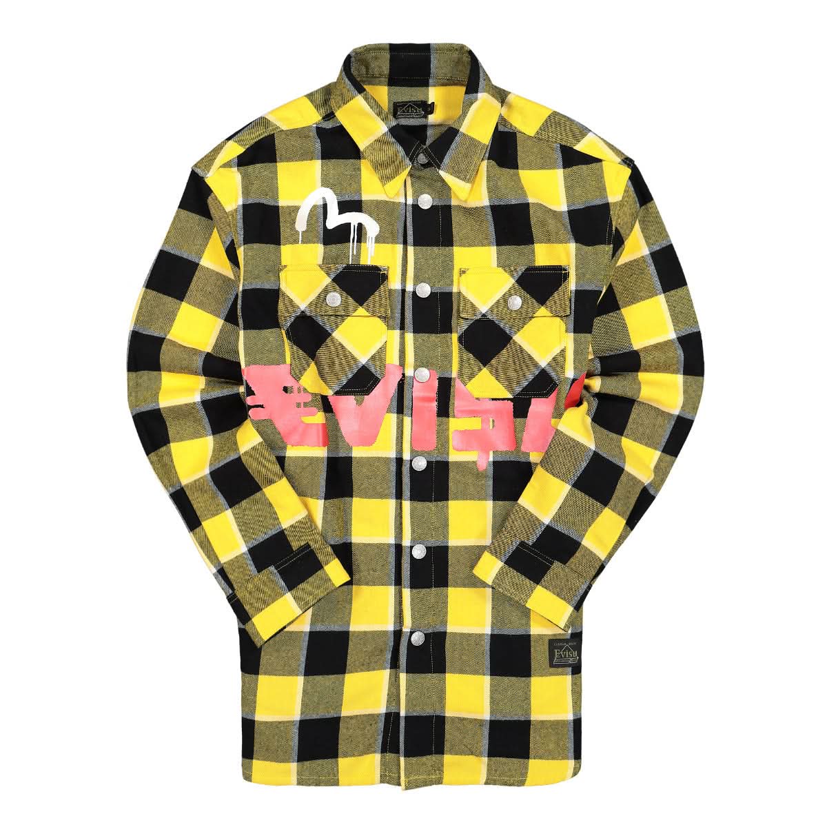 Evisu YD Check LS Oversize Shirt Black,Yellow Detail view 1 | Gate
