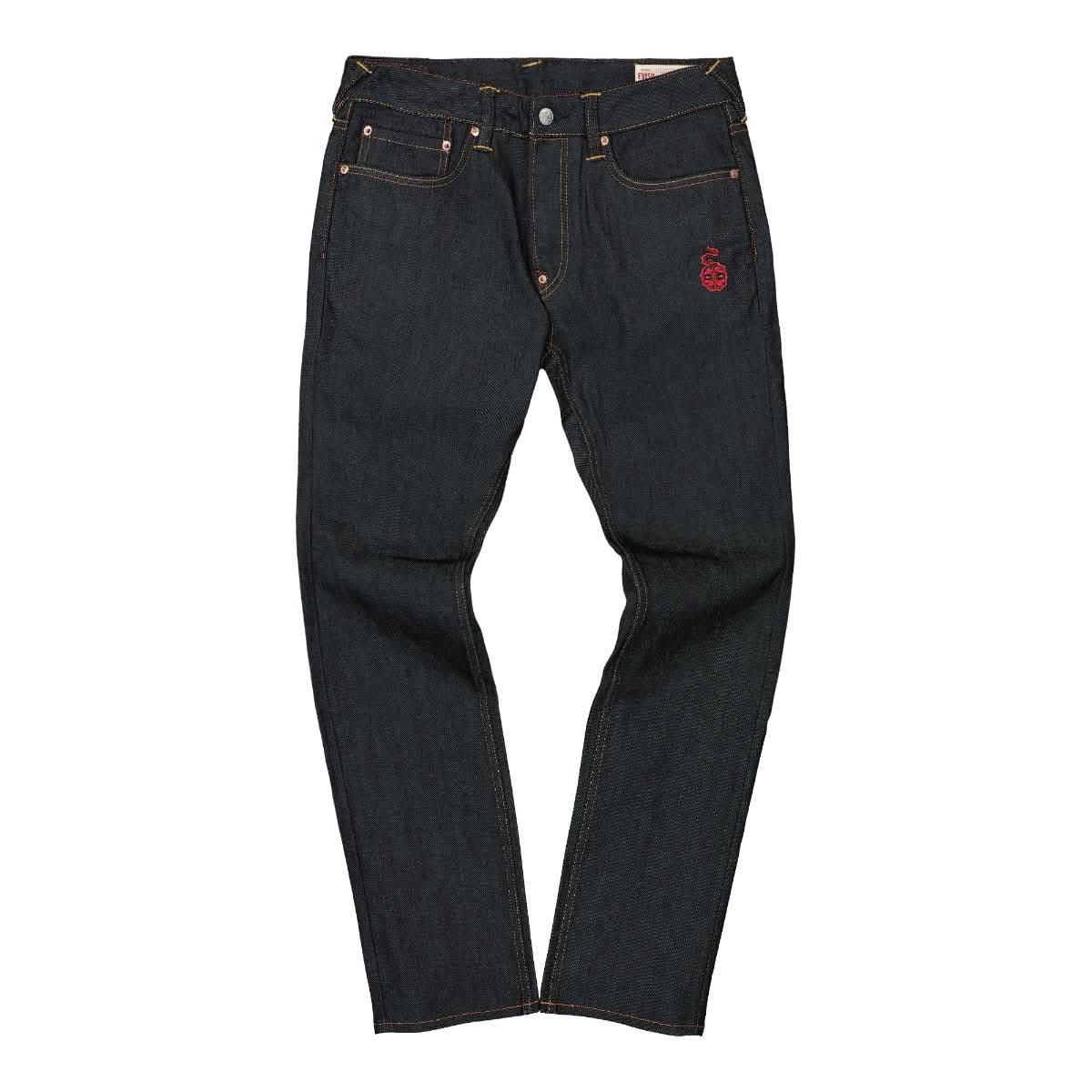 Evisu Floral Print Jeans Black Detail view 1 | Gate