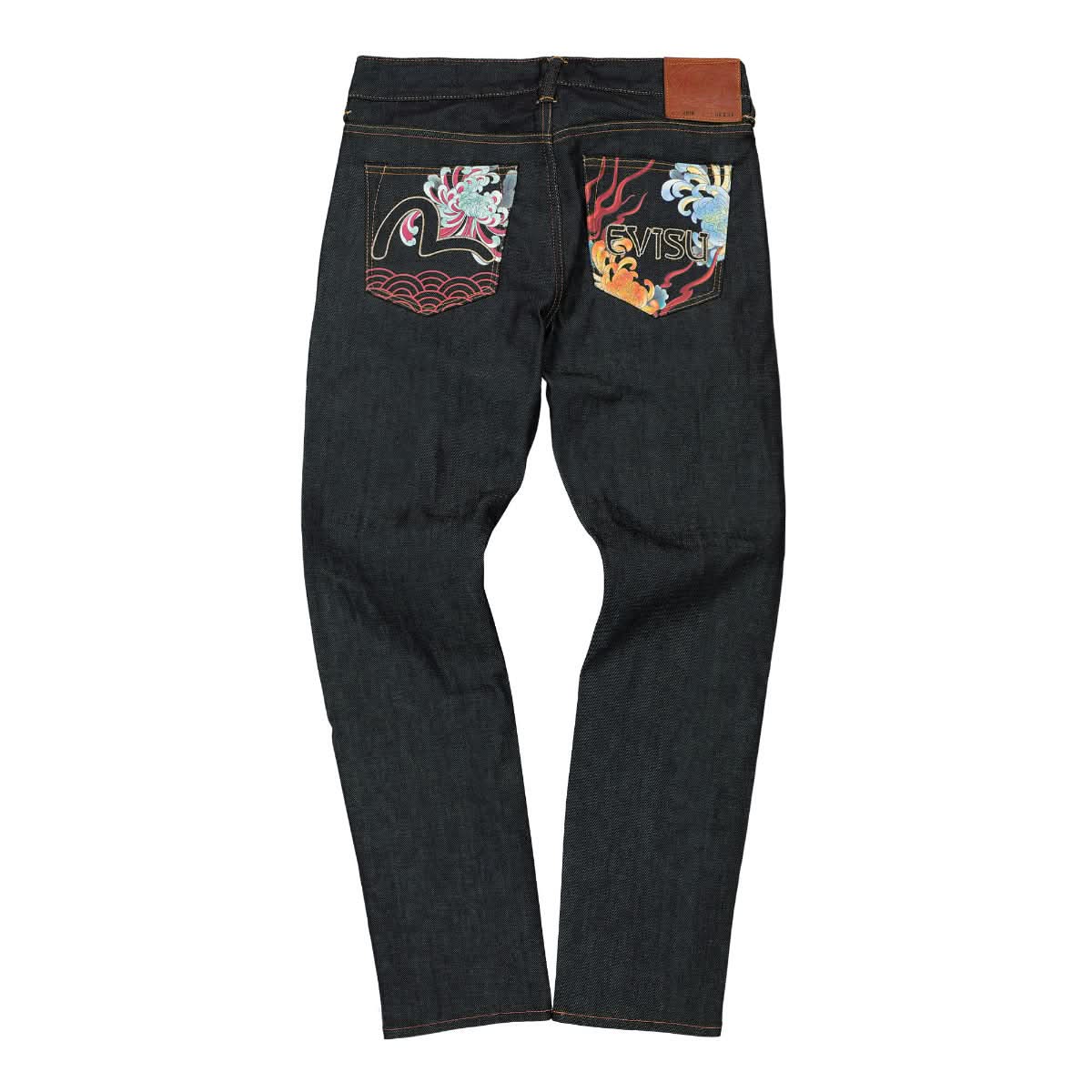 Evisu Floral Print Jeans Black Detail view 2 | Gate