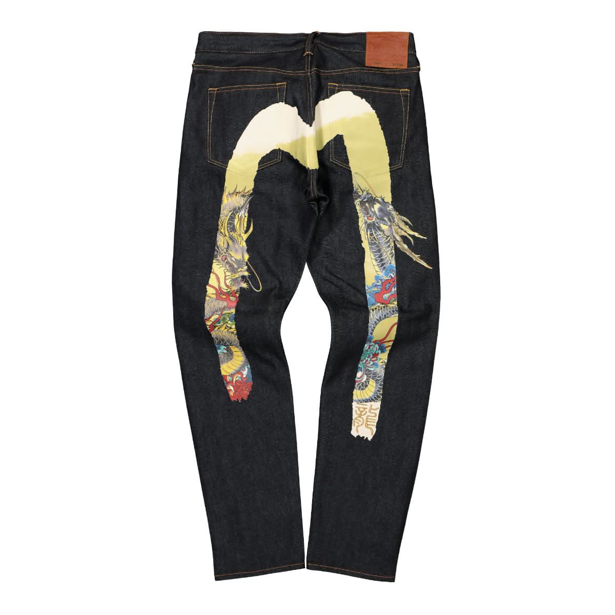 Evisu Gradated Dragon Print Daicock Jeans Black Detail view 2 | Gate