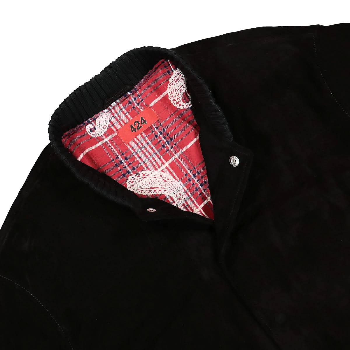 424 Lightweight Leather Jacket Black Detail view 3 | Gate