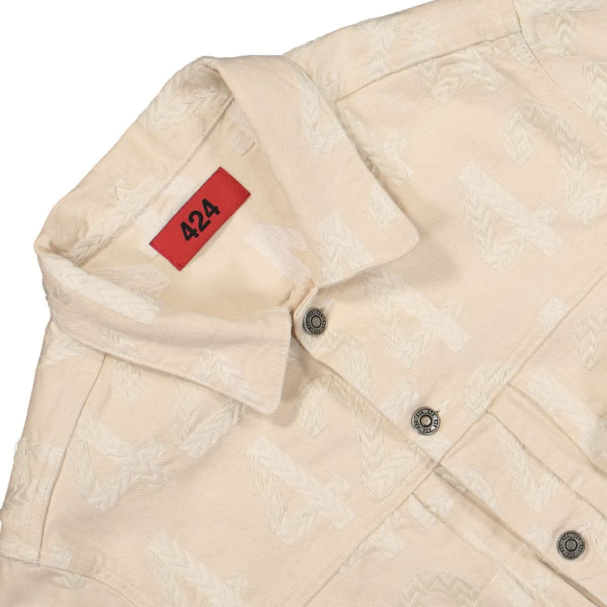424 Denim Lightweight Jacket Beige Detail view 4 | Gate