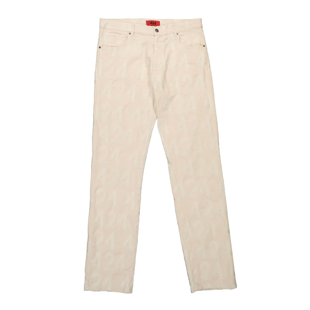 424 Baggy Trousers Beige Detail view 1 | Gate
