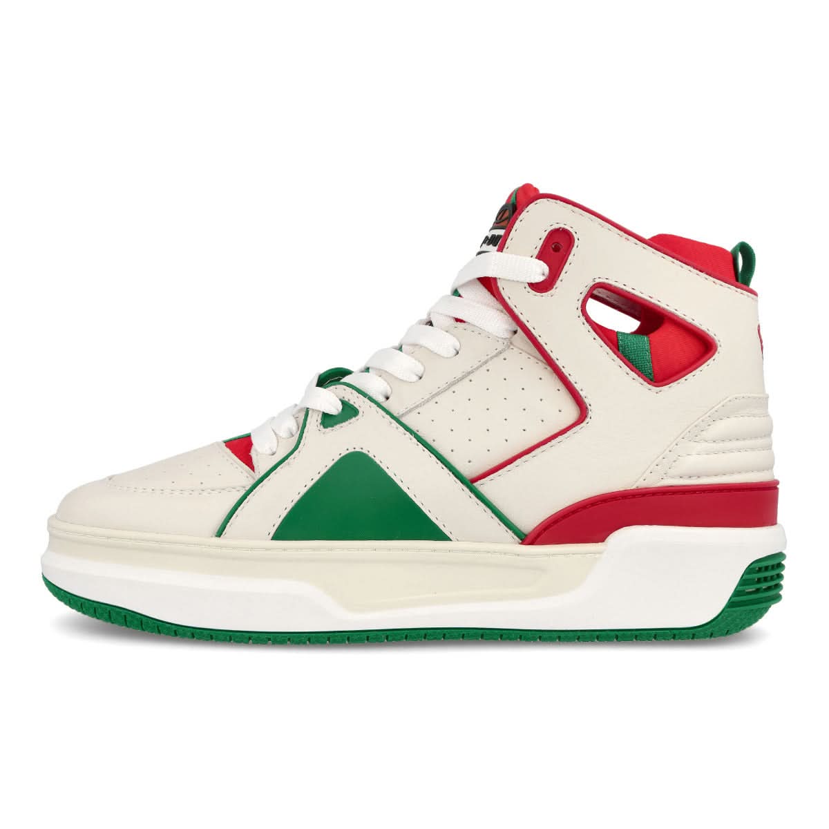 Just Don Basketball JD1 White,Green,Red Sneaker Detail view 1 | Gate