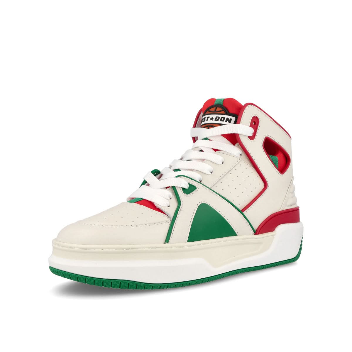 Just Don Basketball JD1 White,Green,Red Sneaker Detail view 4 | Gate