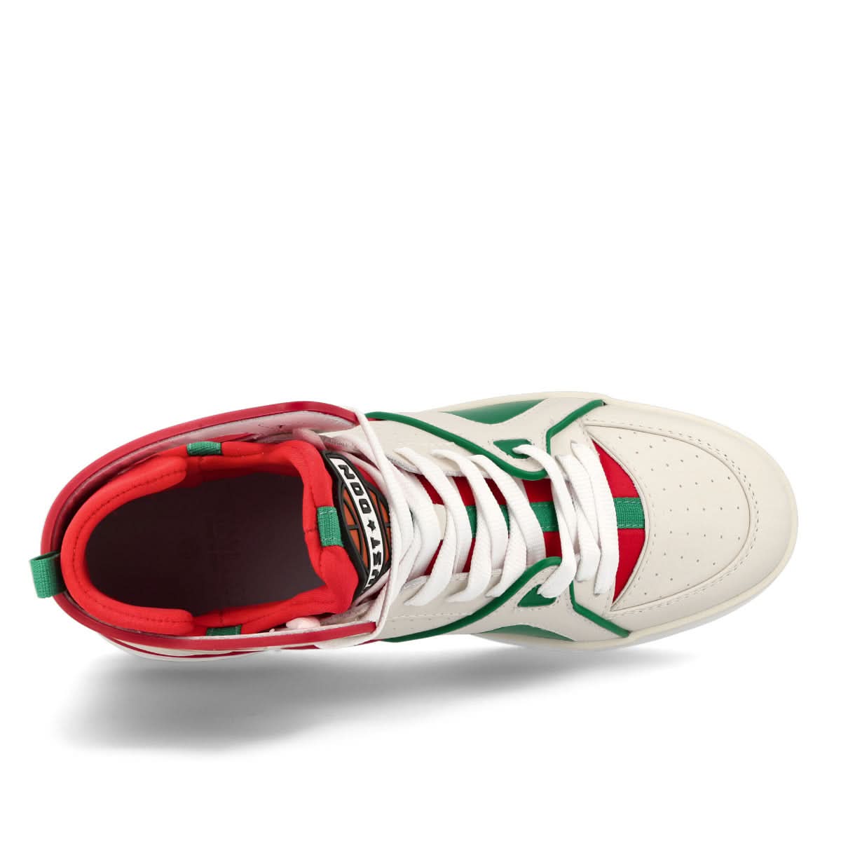 Just Don Basketball JD1 White,Green,Red Sneaker Detail view 5 | Gate