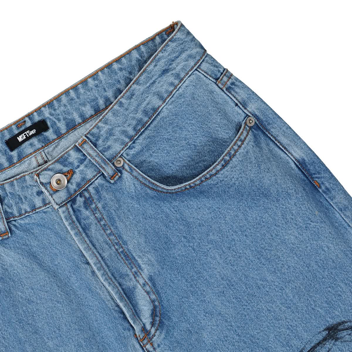 MSFTSrep Vibrations Baggy Denim Blue Detail view 5 | Gate