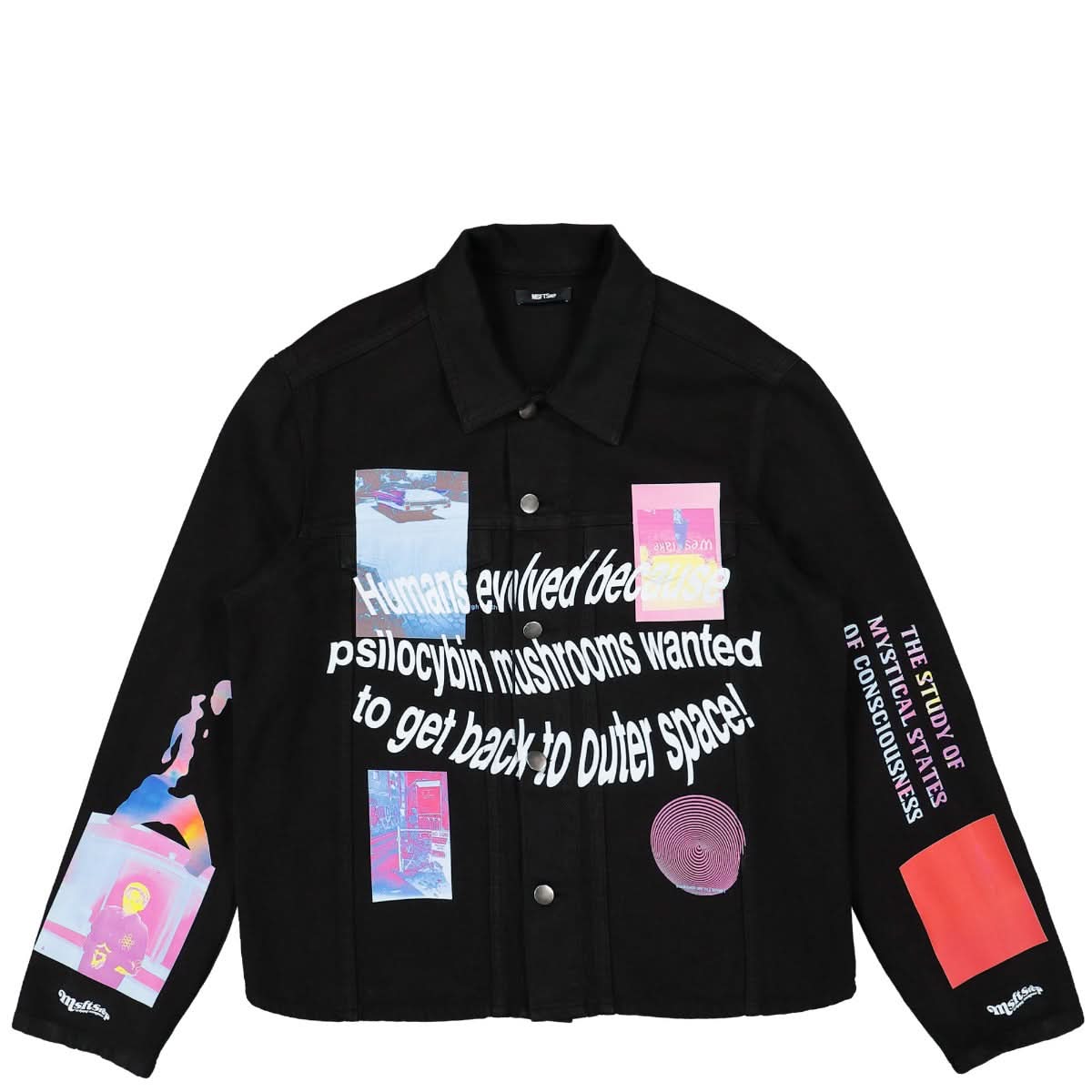 MSFTSrep Printed Denim Jacket Multicolor Detail view 1 | Gate