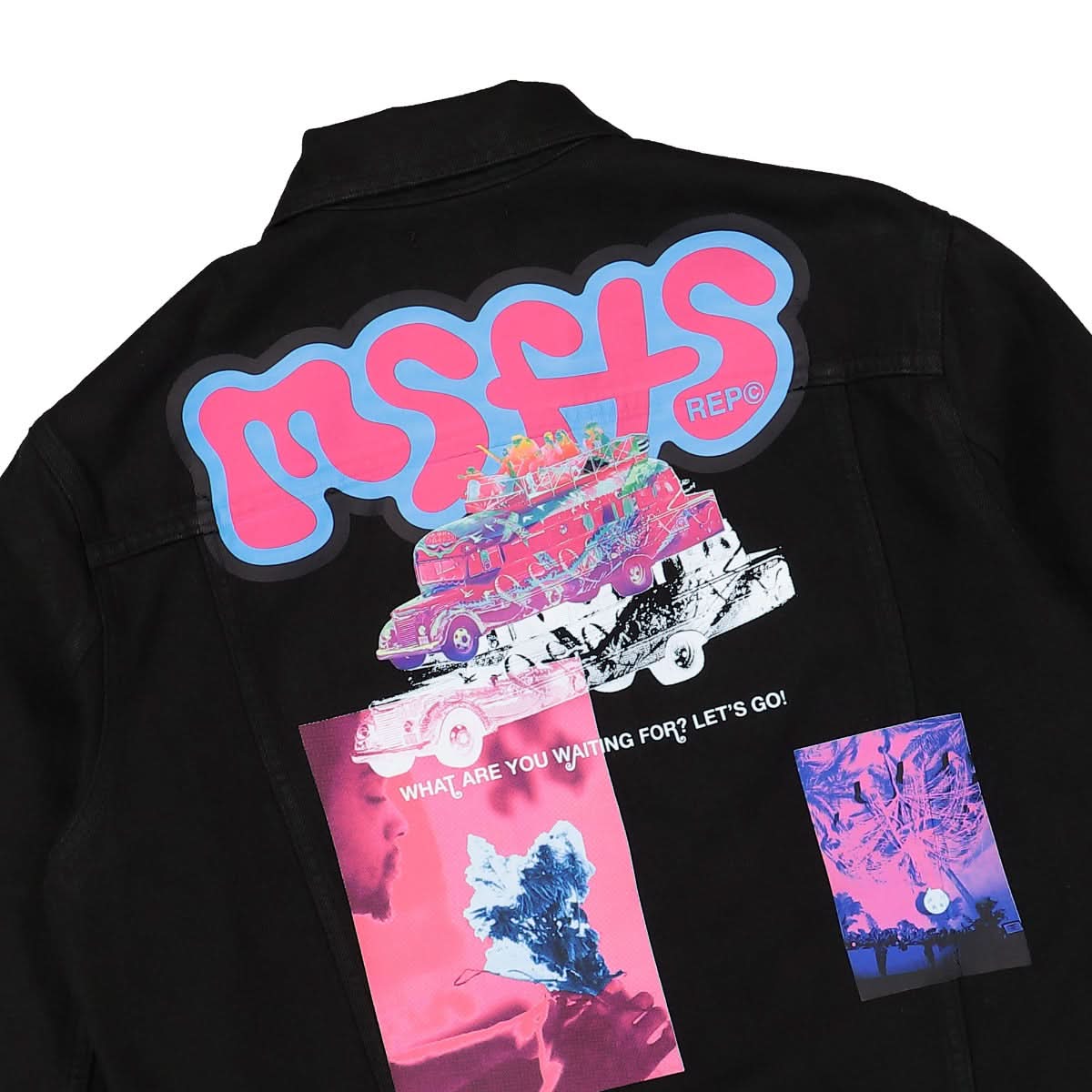 MSFTSrep Printed Denim Jacket Multicolor Detail view 4 | Gate