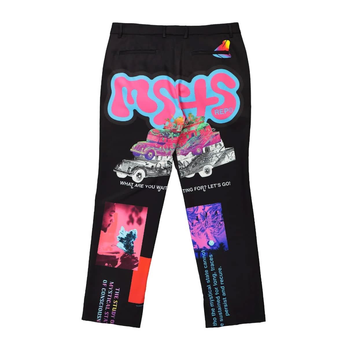 MSFTSrep Printed Trousers Black,Multicolor Detail view 2 | Gate