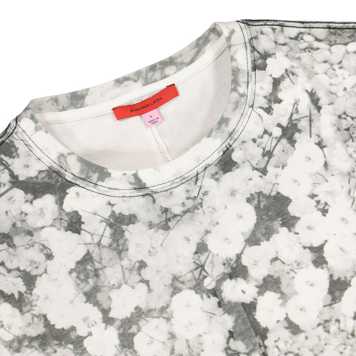 Eckhaus Latta Lapped Tee Black,White Detail view 3 | Gate