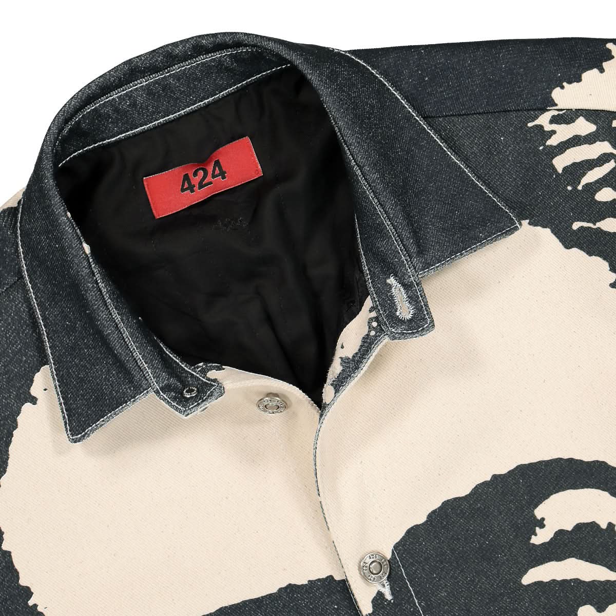 424 Master Martin Trucker Jacket Black,White Detail view 5 | Gate
