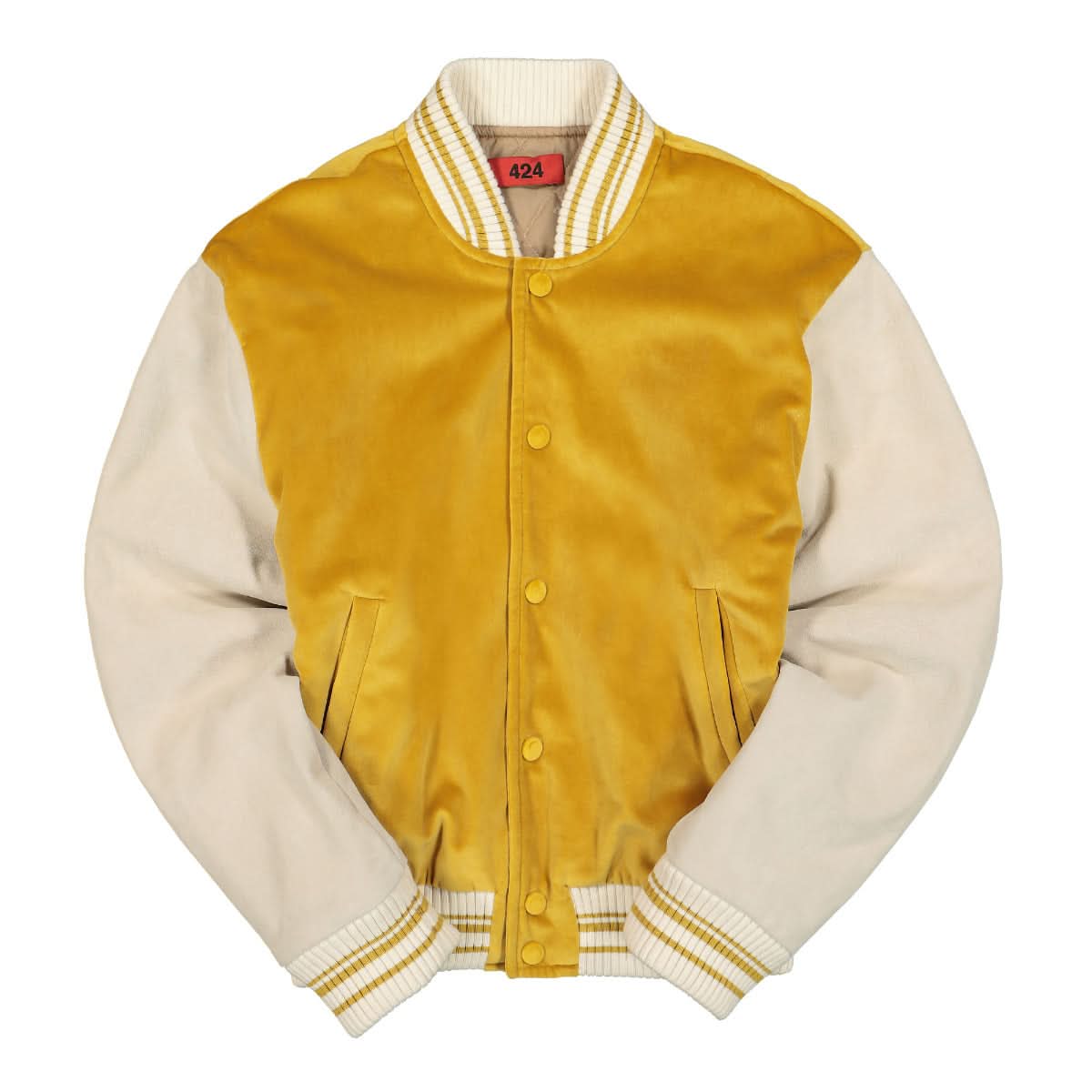 424 Varsity Contrast Jacket Beige Detail view 1 | Gate