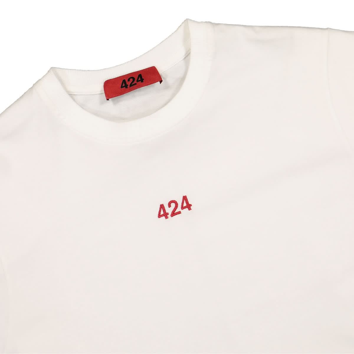 424 Alias Red Logo T-Shirt White Detail view 3 | Gate